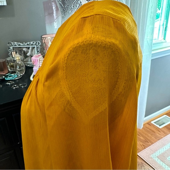 H&M Mustard Orange Long Sleeve Shift Dress Size 4 - Picture 14 of 16
